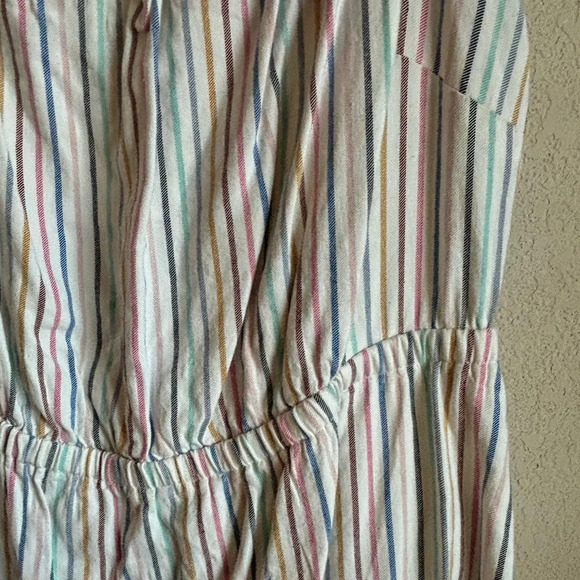 Lane Bryant Linen Blend Pastel Striped  Convertible Off The Shoulder Mid… - Picture 3 of 11